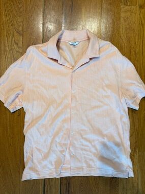 Banana Republic Peach Short Sleeve Button-Up Top